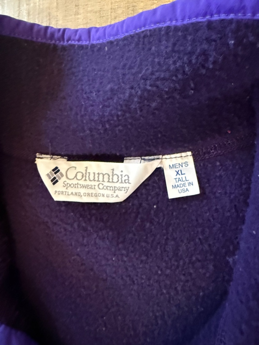 Vintage 90s Columbia Purple Retro Quarter snap Fleece Pullover XL tall gorpcore - Picture 3 of 8